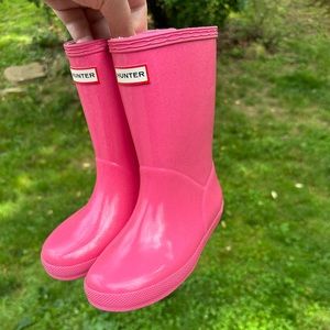 Pink Hunter Rain Boots!  Size 13 girl US